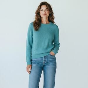 Talbots Argyle Knit Long Sleeve Sweater NWT Women's Sz XL Opal Blue Pullover